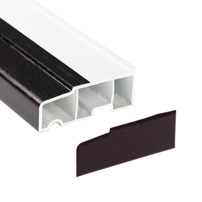 Rosewood 1.35m 1m, 85mm Stub uPVC Plastic Window Sill (with End Caps) - White