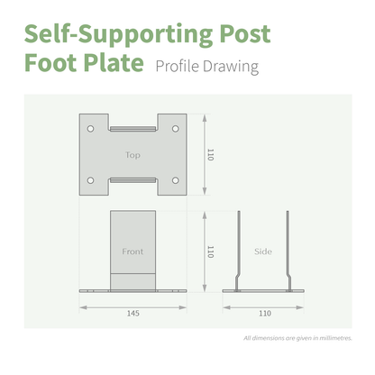 Self-Supporting Support Post Foot Plate