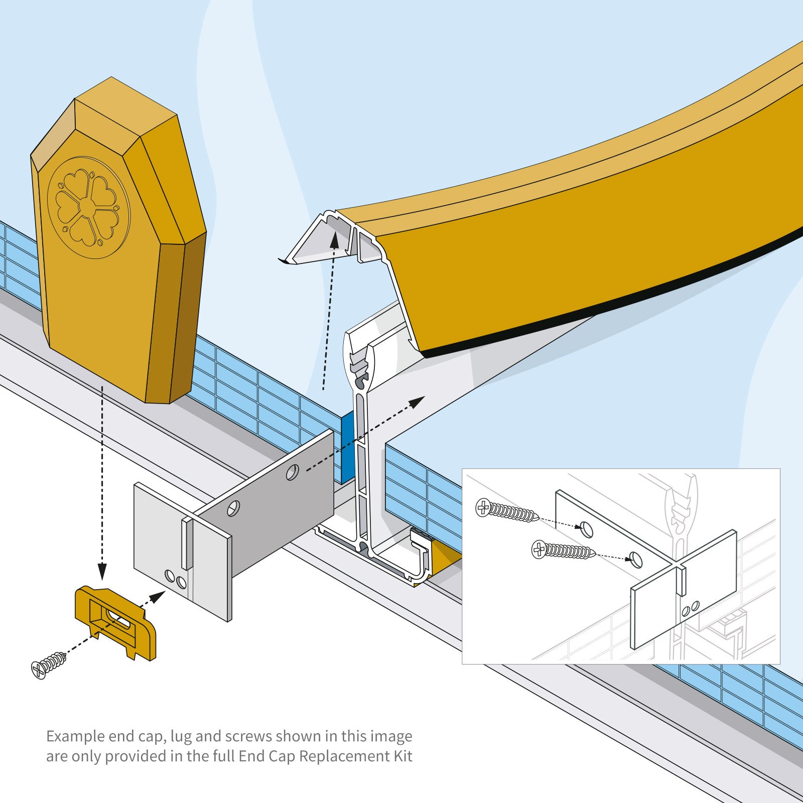 Side-Fix Glazing Bar End Plate for Conservatory Roof Slipped Panels ...