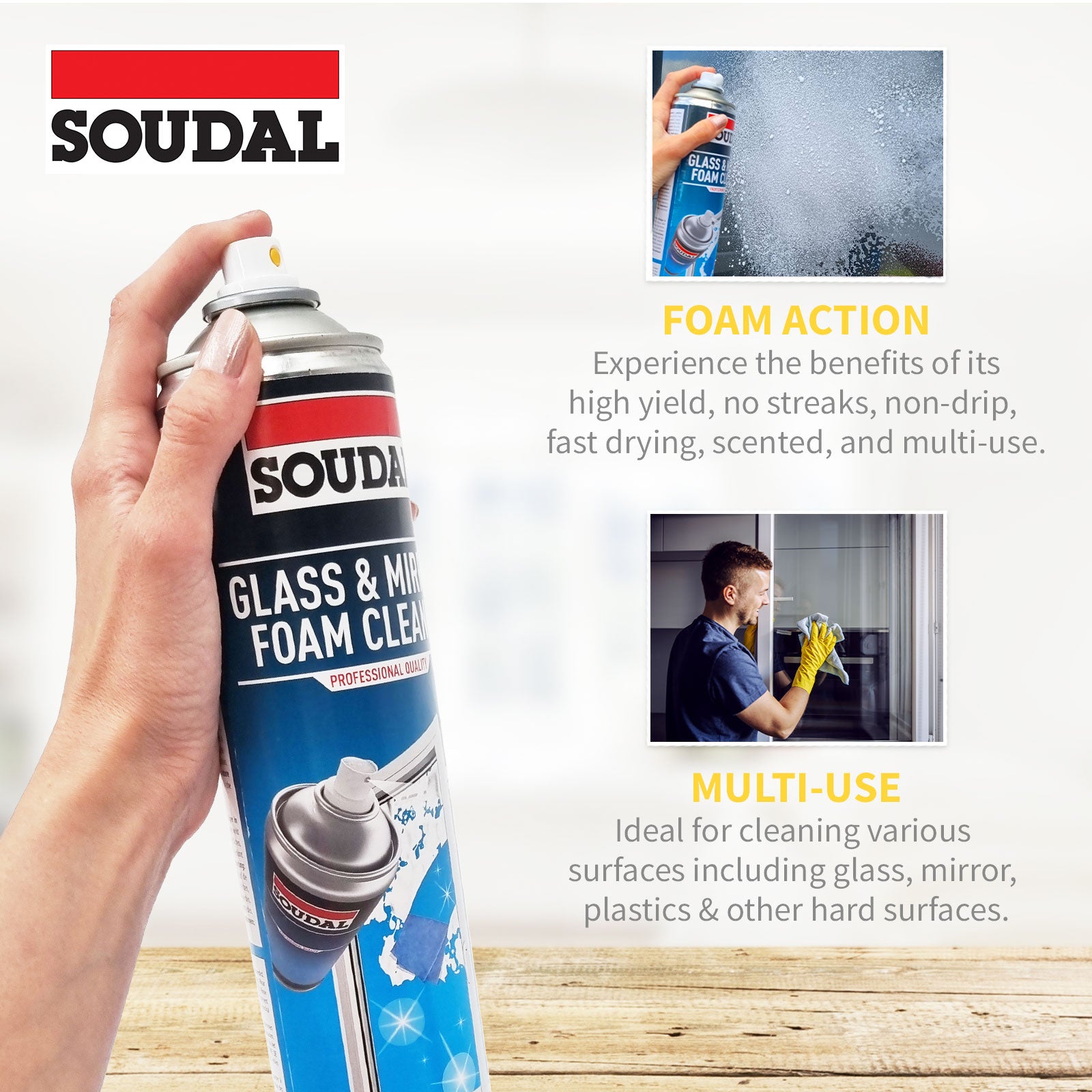 PU-Schaum Reiniger Soudal Soudal Trade PU-Schaum- & Waffenreiniger – Lösemittelbasiert, Klar, 500 Ml Aerosol – Made In UK