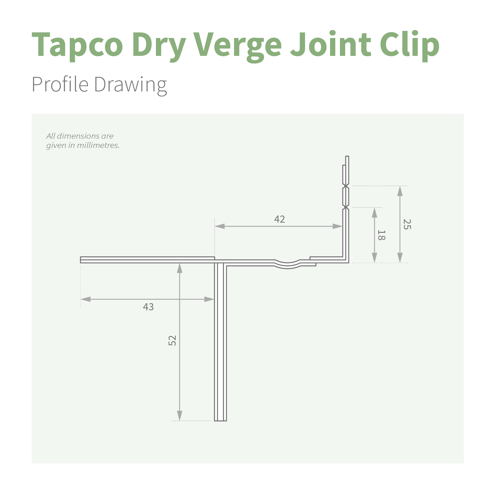Example of Tapco Slate Dry Verge Jointing Clip