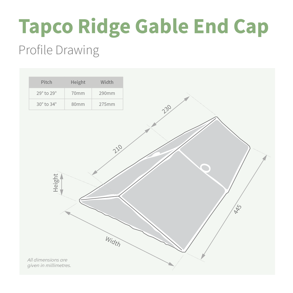 TapcoSlate Classic Ridge End Cap for Synthetic Slate Roof Ridge – Truly PVC