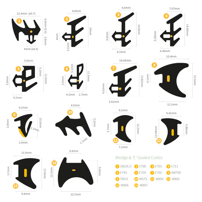 Rubber Wedge & E Gasket Sample Pack