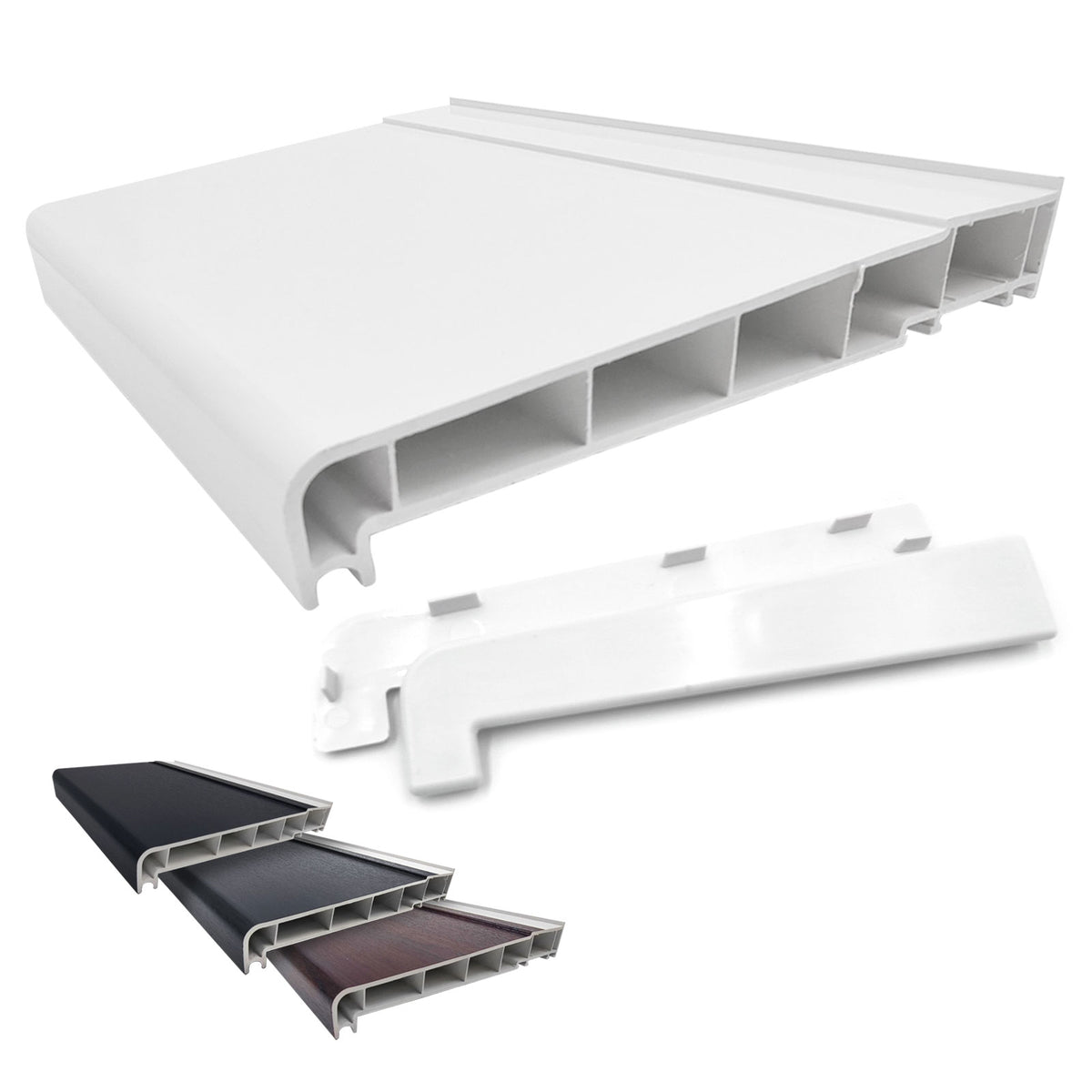 Window Side Cap 225mm uPVC Plastic Window Sill in lengths 1m, 1.35m, 2m and 2.5m ...