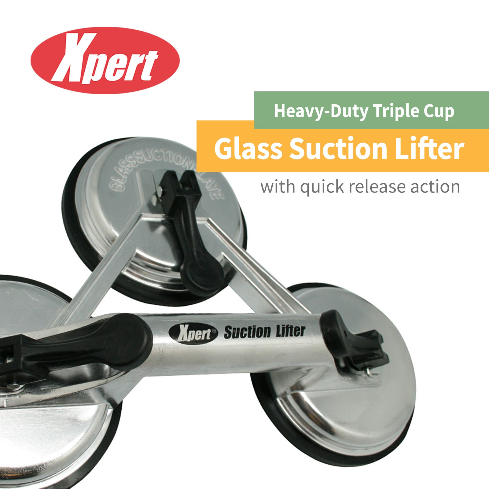 Glass Lifters Xpert Heavy Duty Triple Glass Suction Lifter – Aluminum ...