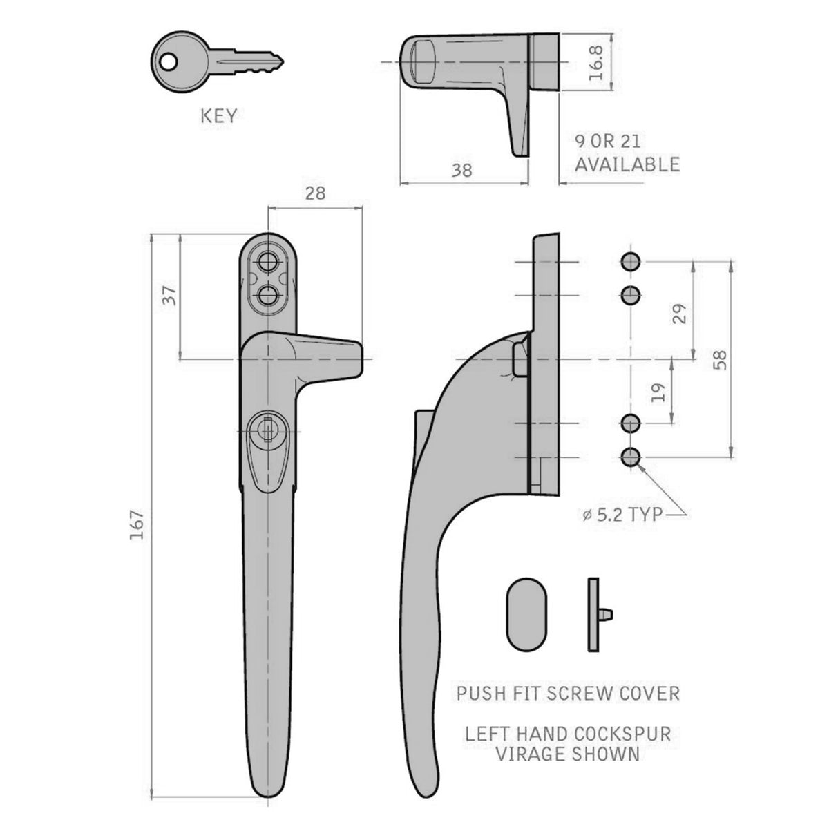 Yale Virage Cockspur Window Handle – Truly PVC