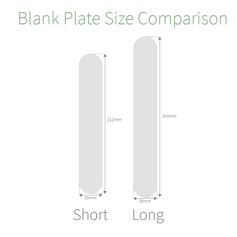 Comparison of the Yale Trojan Sparta Lever handle blank plate sizes
