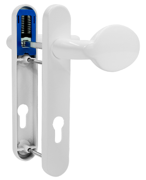 White Yale Trojan Sparta Inline Lever/Pad uPVC Door handle