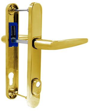 Polished gold Yale Trojan Sparta TS007 PAS24 Lever/Lever uPVC Door handle