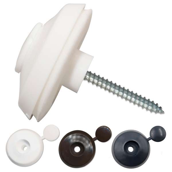 eurocell fixing buttons for polycarbonate sheets - all colours in white, brown and anthracite grey