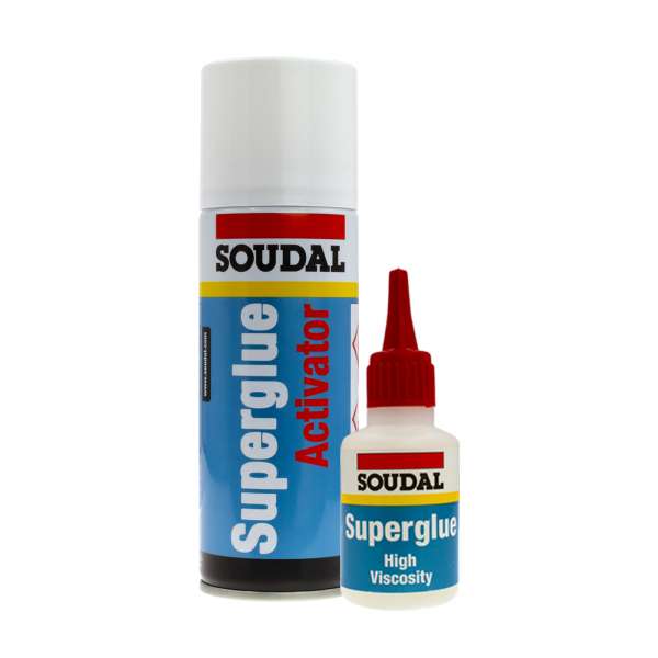 Soudal Mitre Kit High Viscosity Superglue and Activator Spray