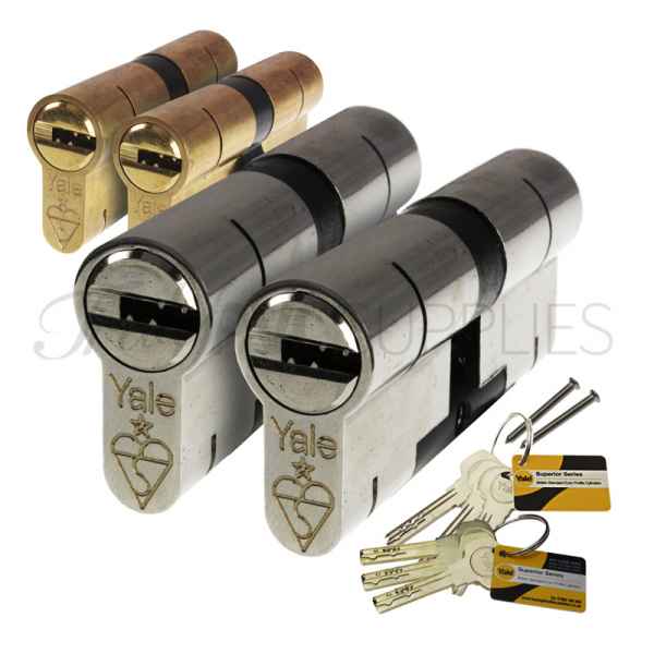 2 X Keyed Alike Euro Cylinder Door Lock Anti Pick Same Key Brass 40/55 