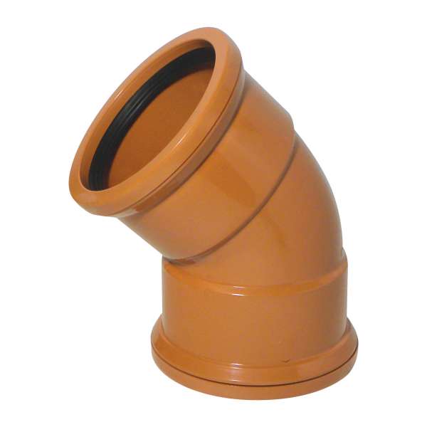 45° Bend (Double Socket) for 110mm Plastic PVC-u Underground Drainage System Fittings