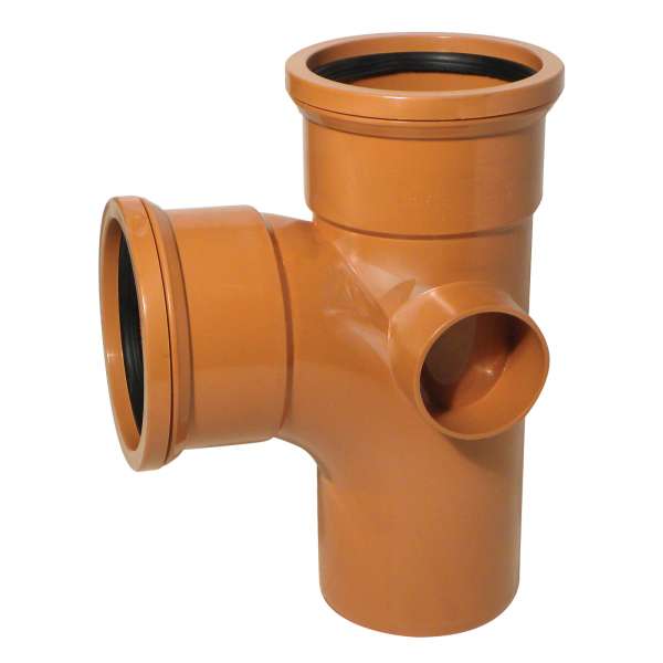 90° Junction (Double Socket with Twin Boss) - 110mm Plastic PVC-u Underground Drainage System Fittings