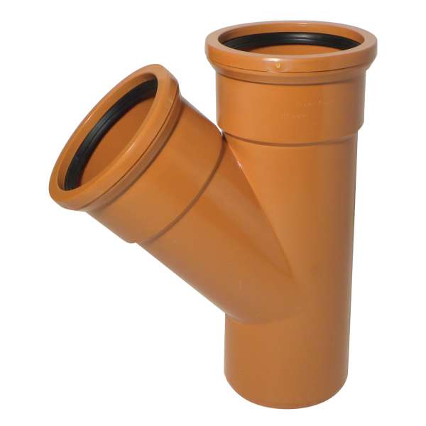 45° Junction (Double Socket) for 110mm Plastic PVC-u Underground Drainage System Fittings